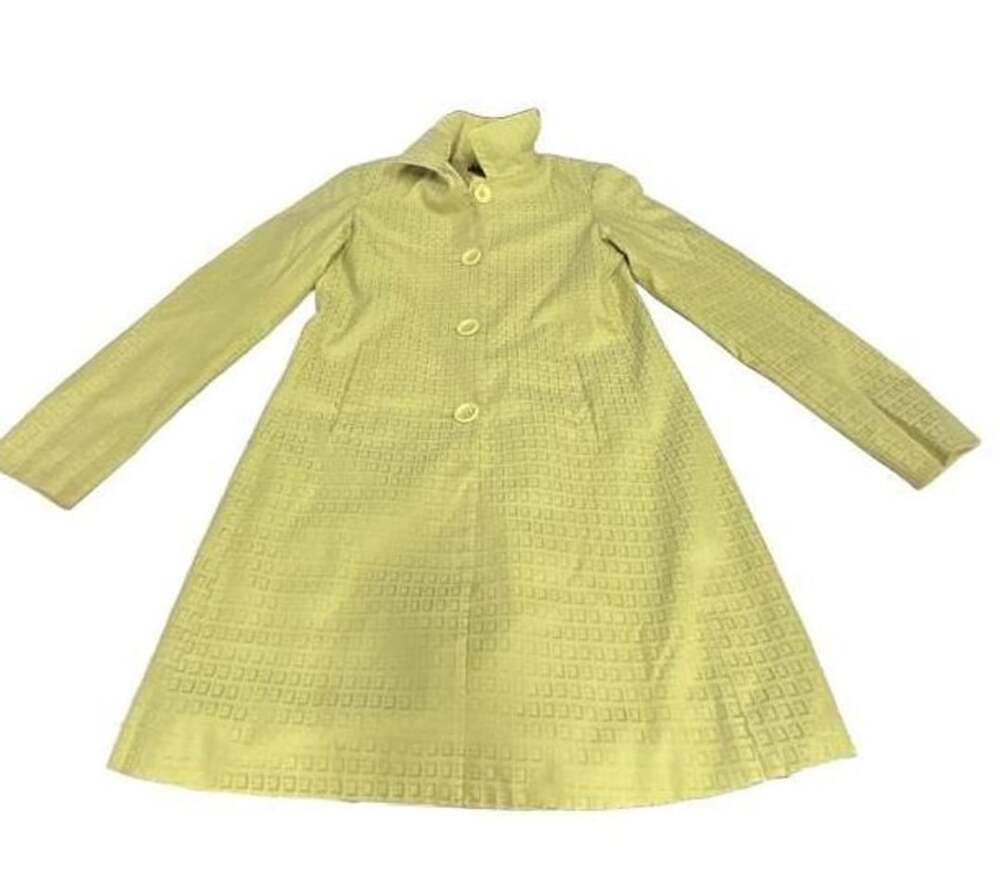 DStudio Geometric Pattern Button Long Jacket Trench Coat Size 4